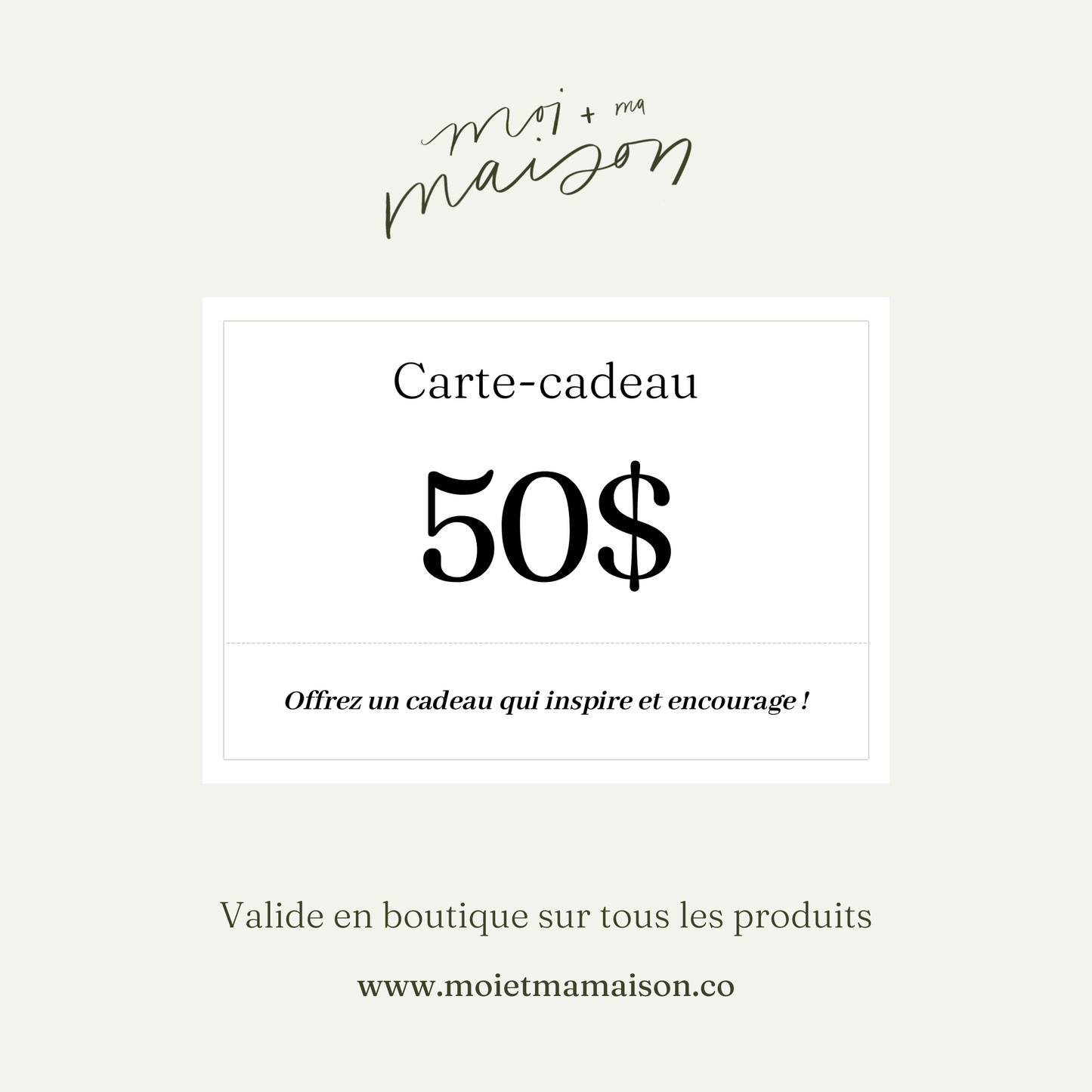 Carte-cadeau Moi et ma maison