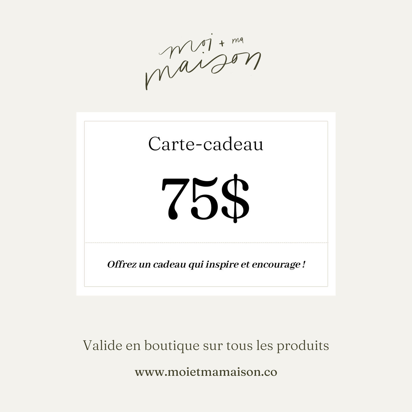 Carte-cadeau Moi et ma maison