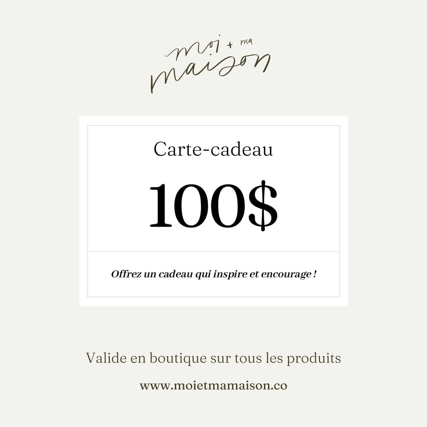 Carte-cadeau Moi et ma maison
