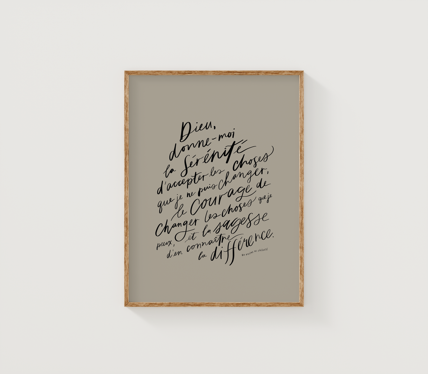 La Prière de Sérénité / Beige ~ Affiche numérique