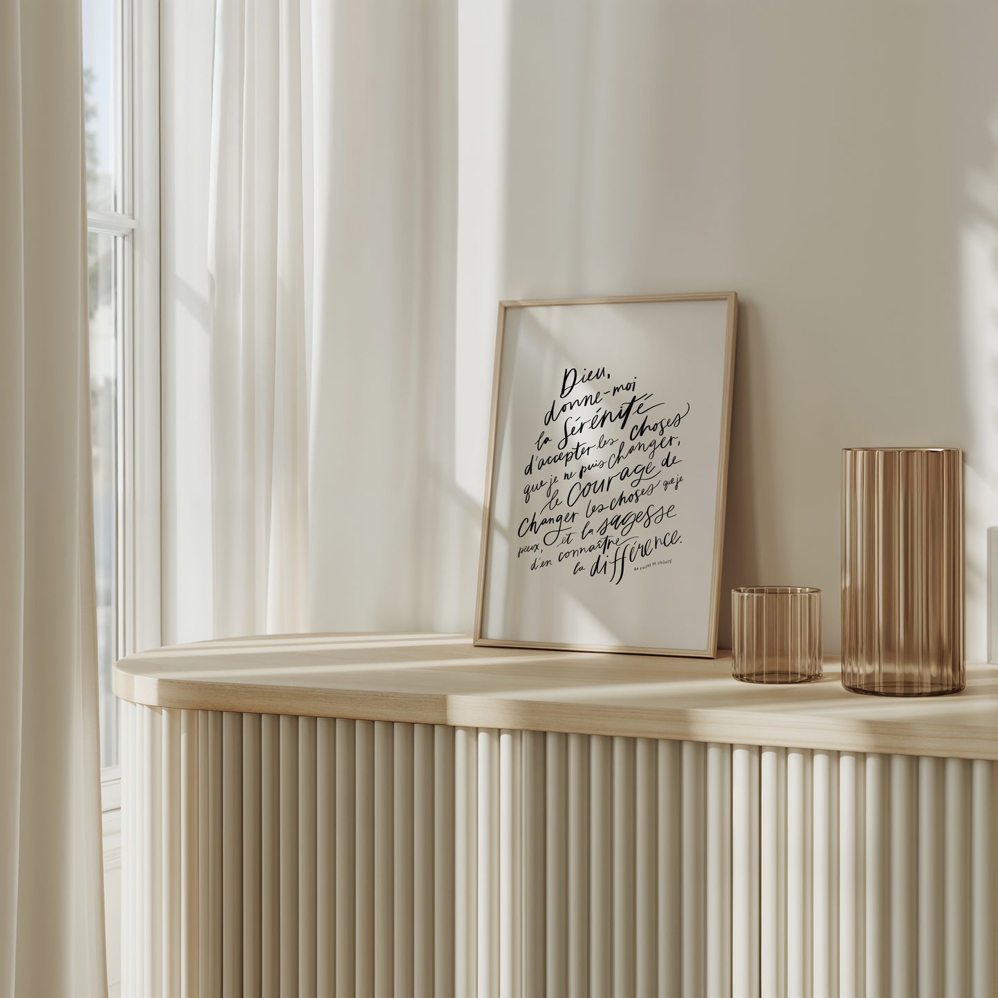 La Prière de Sérénité / Blanc ~ Affiche numérique
