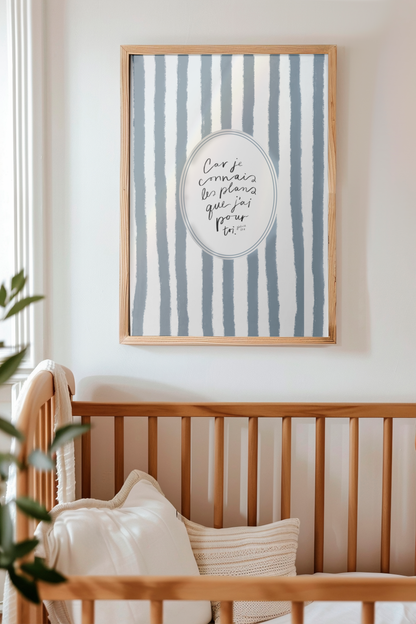 Affiche « Car je connais les plans que j’ai pour toi » – Jérémie 29:11