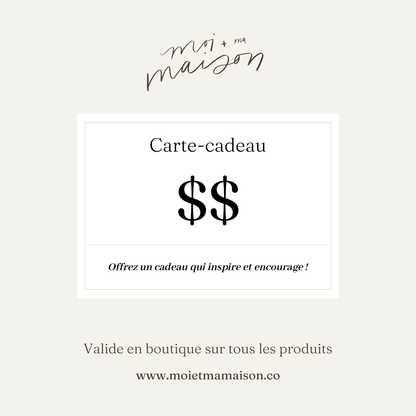 Carte-cadeau Moi et ma maison