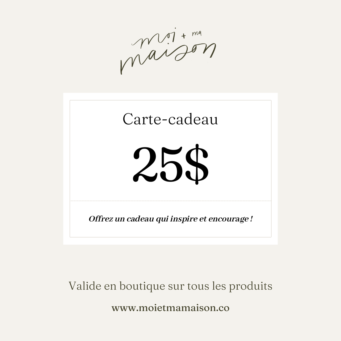 Carte-cadeau Moi et ma maison