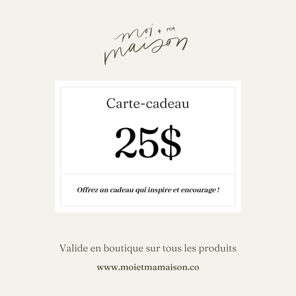 Carte-cadeau Moi et ma maison