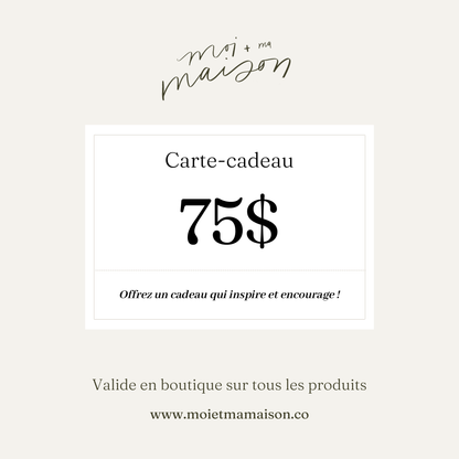 Carte-cadeau Moi et ma maison