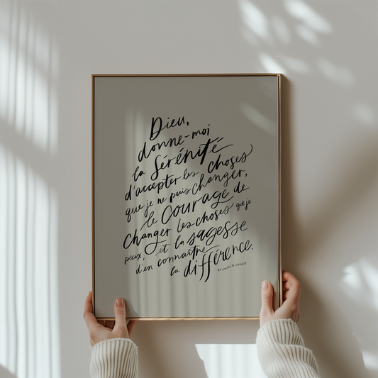 La Prière de Sérénité / Beige ~ Affiche numérique