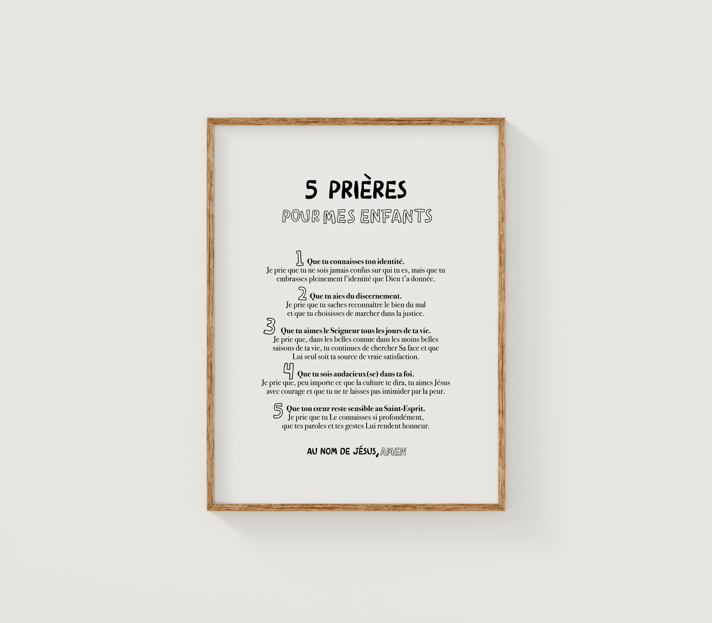 5 prières pour mes enfants