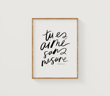 Tu es aimé sans mesure