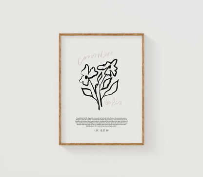 Considère les lis ~ Luc 12:27-28